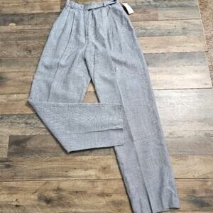 NEW Eric New York Linen High Rise Blue Marled Dress Pants Size 6 Career Corpcore